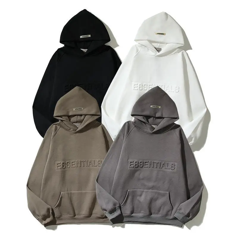 Autumn and Winter New FOG Line ESSENTIALS Embossed Hooded Sweater American Style High Street Hoodie Coat Trendy