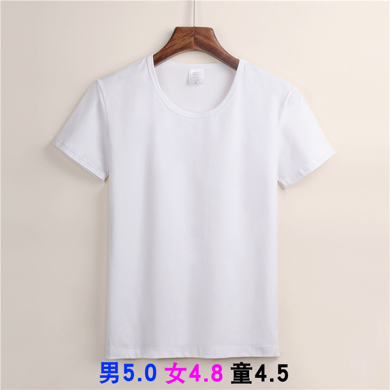 Amazon Aliexpress Supply Source: Heat Transfer T-Shirt Short Sleeve Round Neck, Sublimation Heat Transfer Milk Silk T-Shirt White Shirt