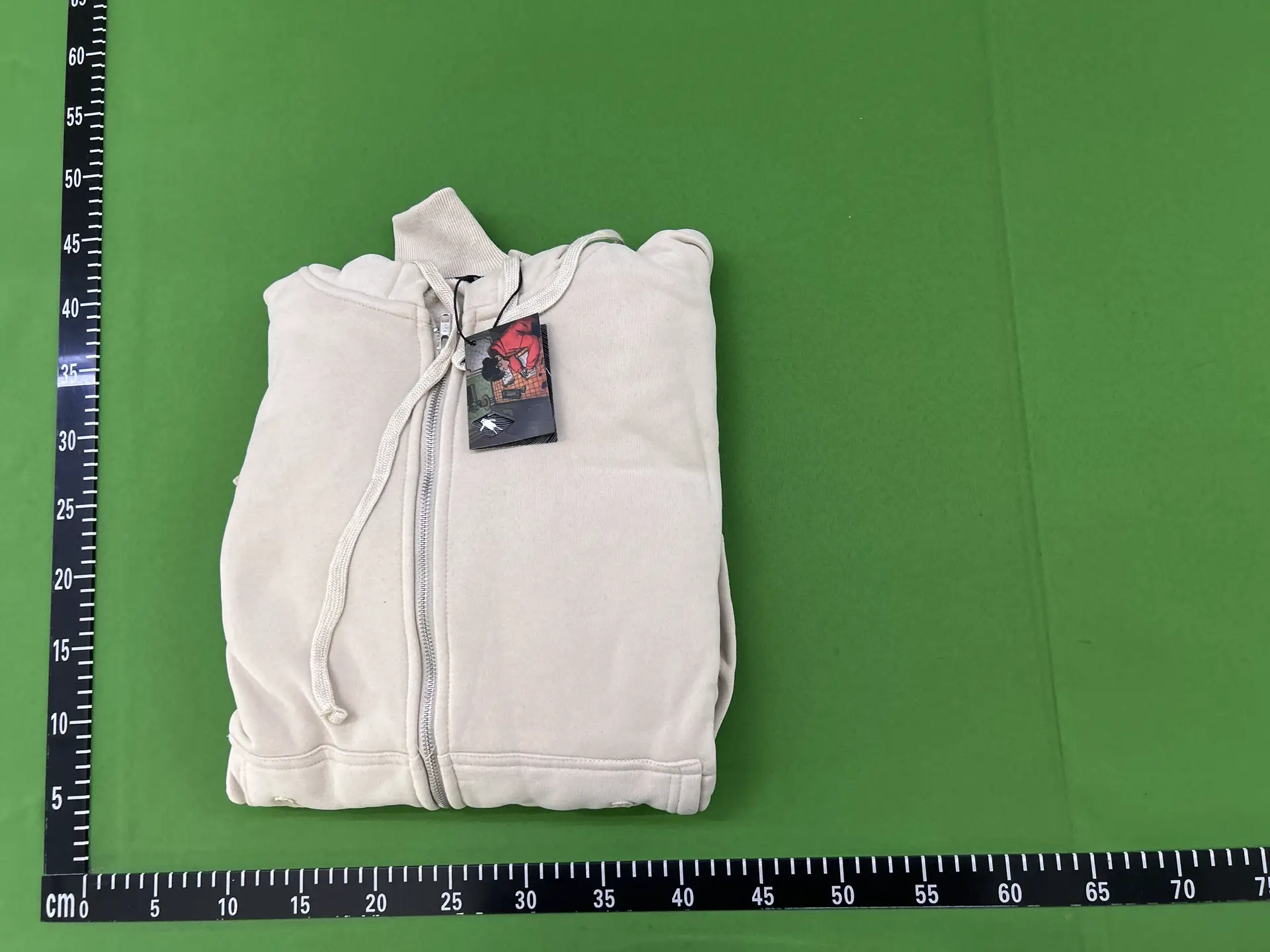 Zip-up hoodie beige