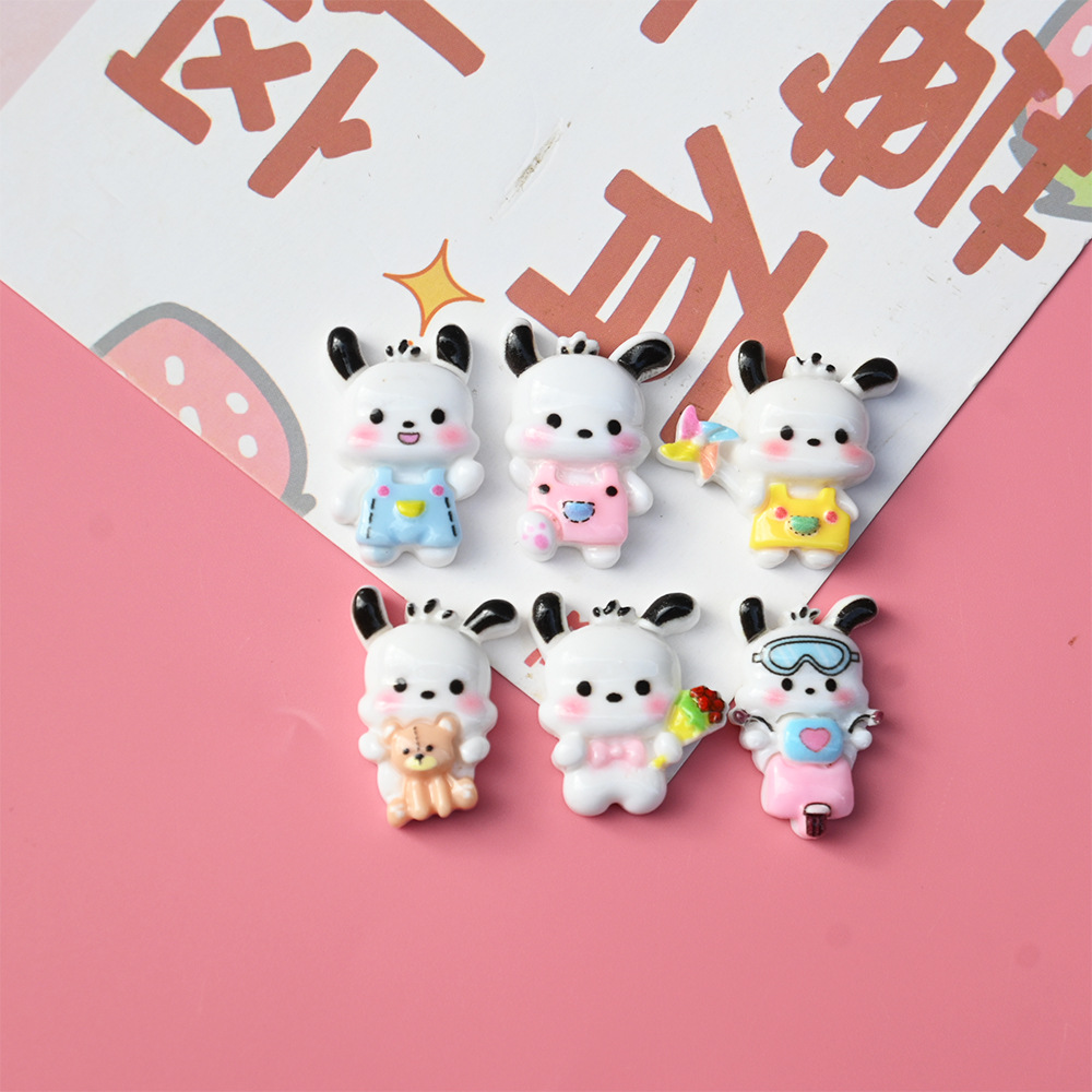 Super cute cartoon resin accessories happy puppy windmill parchia dog diy cream glue accessories handmade materials