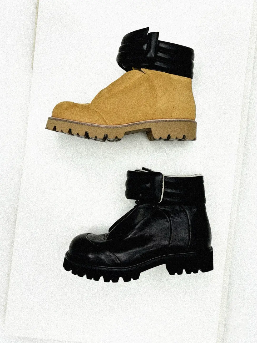 -Ttulf-Autumn and Winter Caramel-Colored Suede Retro Large Yellow Boots with Velcro Fasteners, Slip-On Thick-Soled Chelsea Boots for Men