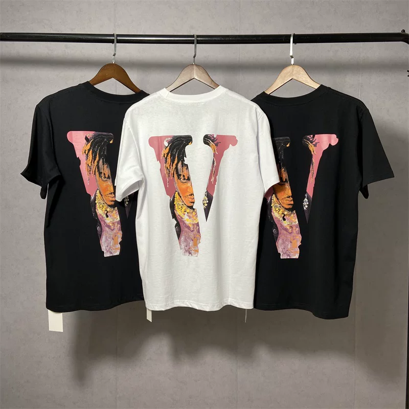 American High Street Juice Wrld Collaboration Big-Name Character Print High Street Hip-Hop Unisex Loose Short-Sleeve T-Shirt