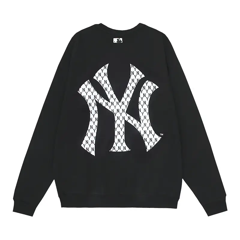 Trendy Brand MLB Sweater Men's and Women's Same Style Couple's Long Sleeve Shirt New NY Presbyterian Printed Embroidered Round Neck Loose Sweater