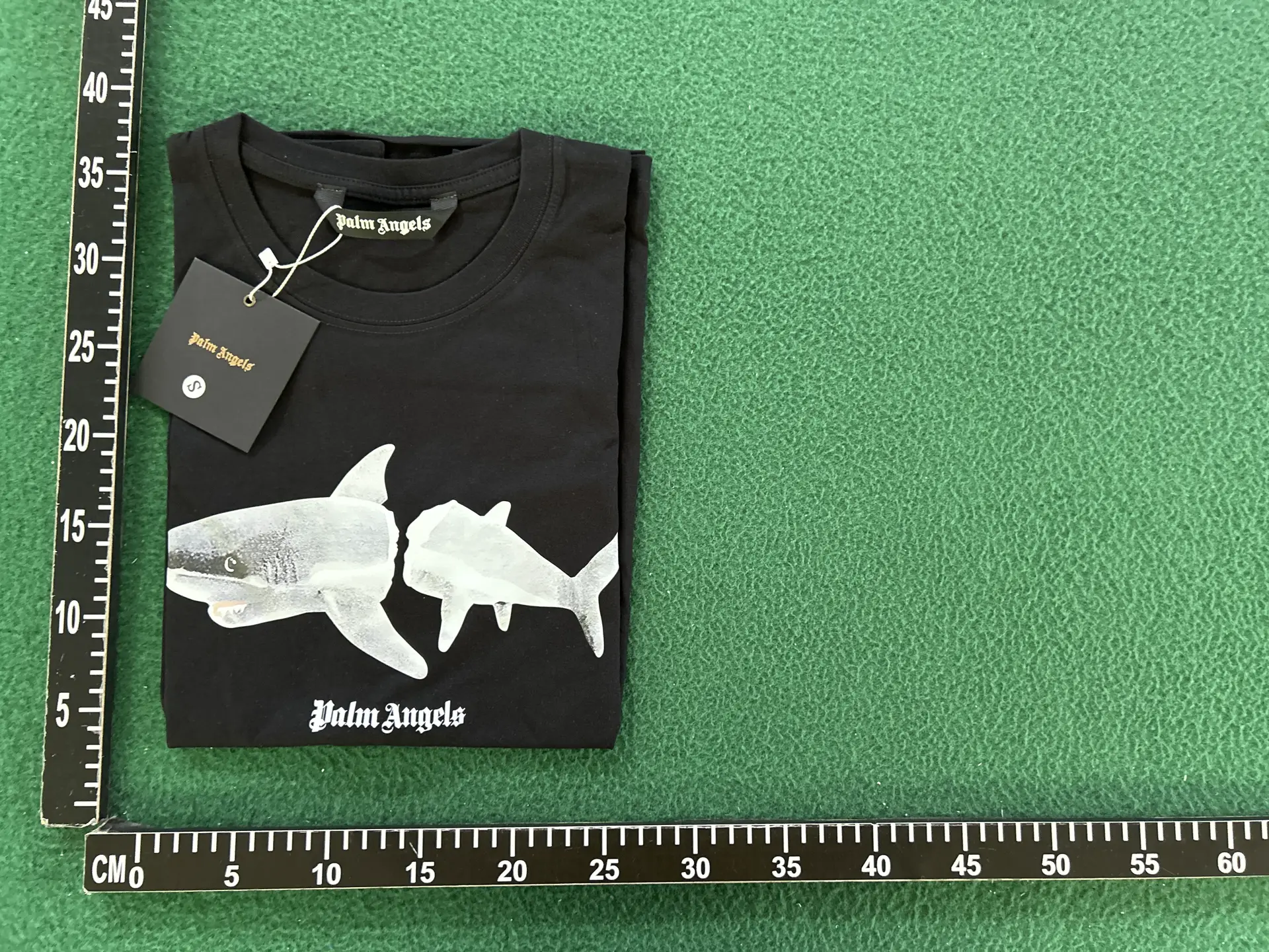 Palm Angels Black Shark Print T-Shirt