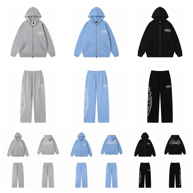 Alcatraz New American Street Hip-Hop Printed Letter Hoodie Men's Trendy Brand Loose Casual Sports Suit