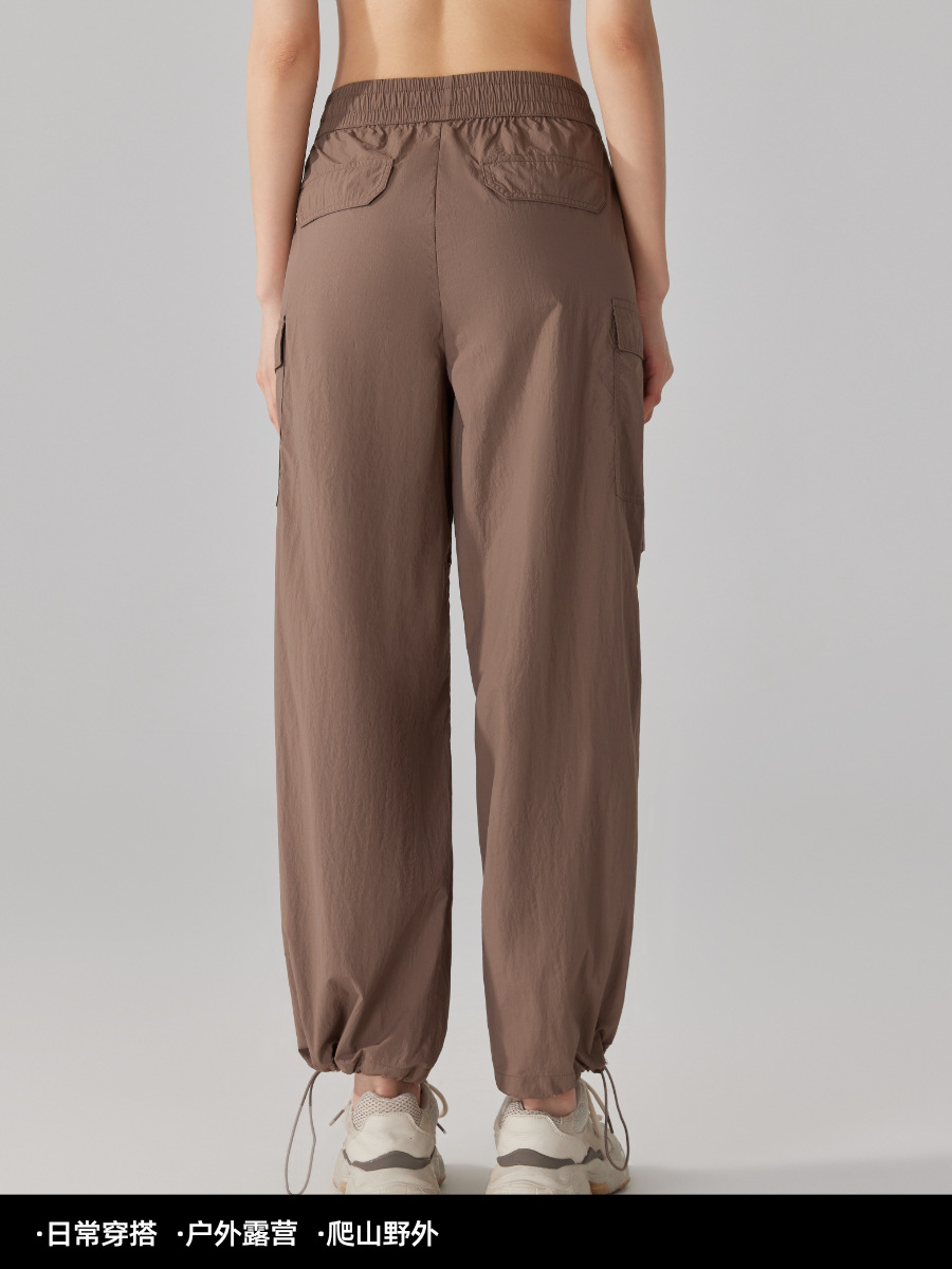 Cross-Border Three-Proof Outdoor Pants, Loose Straight-Leg Sports Pants, High-Waisted Drawstring Fitness Wide-Leg Pants, Casual Running Yoga Pants