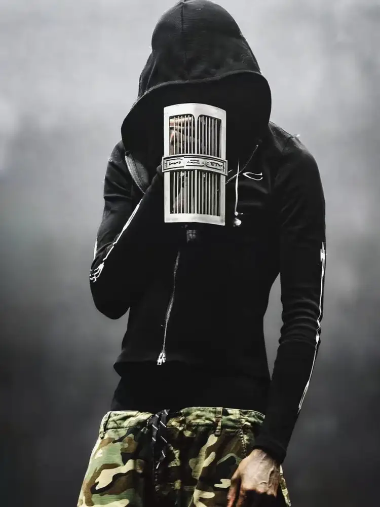 Opium YVL style Playboicarti peripheral iam music slim fit double zipper hoodie sweatshirt