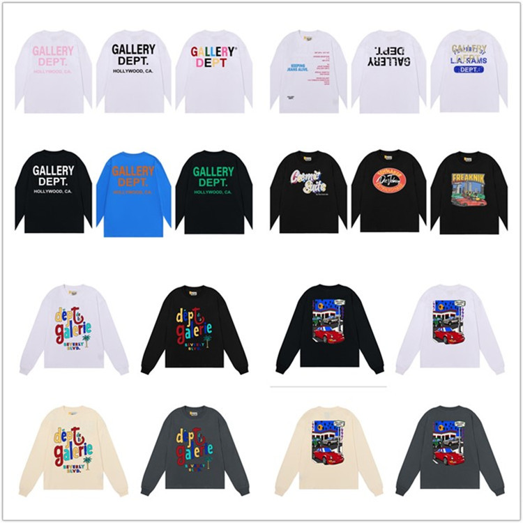 European and American fashion brand men's and women's Gallery letter basic printing men's and women's loose long sleeve T-shirt base shirt