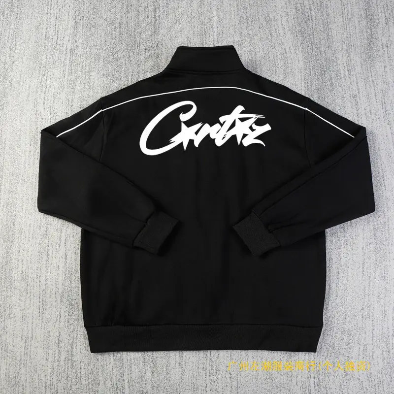 Cross-Border Trendy Corteiz Alcatraz Print Jacket Thickened Lapel Zipper Coat American Hip-Hop Men's Pants Ins
