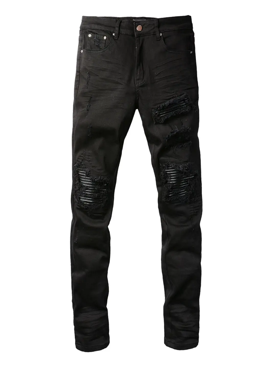 Amr Jeans Amr Pants Torn Jeans High Street Ripped Skinny Patchwork Denim Pants