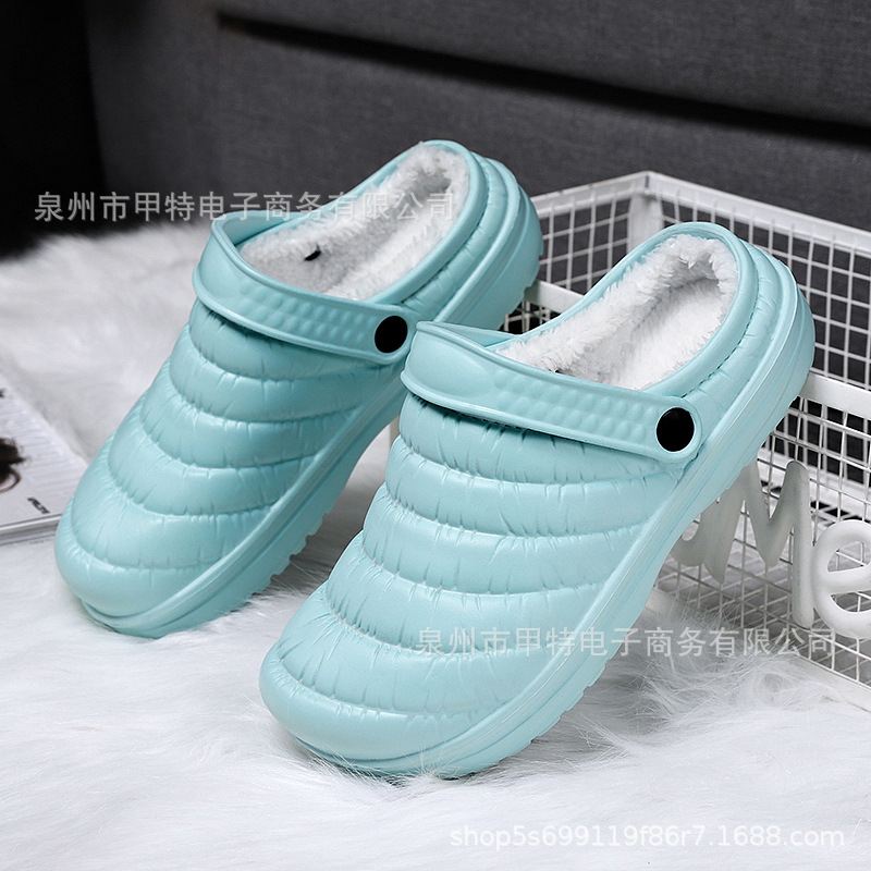 Cross-border 2021 autumn and winter cotton slippers women plus velvet cotton shoes warm thick couple plush slippers Foreign Trade men's shoes home