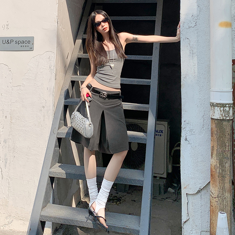 High-Waisted Skirt Shorts for Women, Summer Suit Shorts, Loose Straight Mid-Length Shorts for Women, Summer Shorts for Women, Slimming