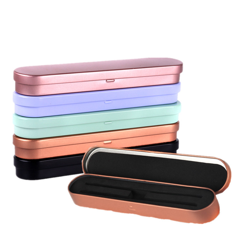 Factory in stock wholesale tinplate eyelash tweezers storage box grafting eyelash tweezers protective box double slot storage box