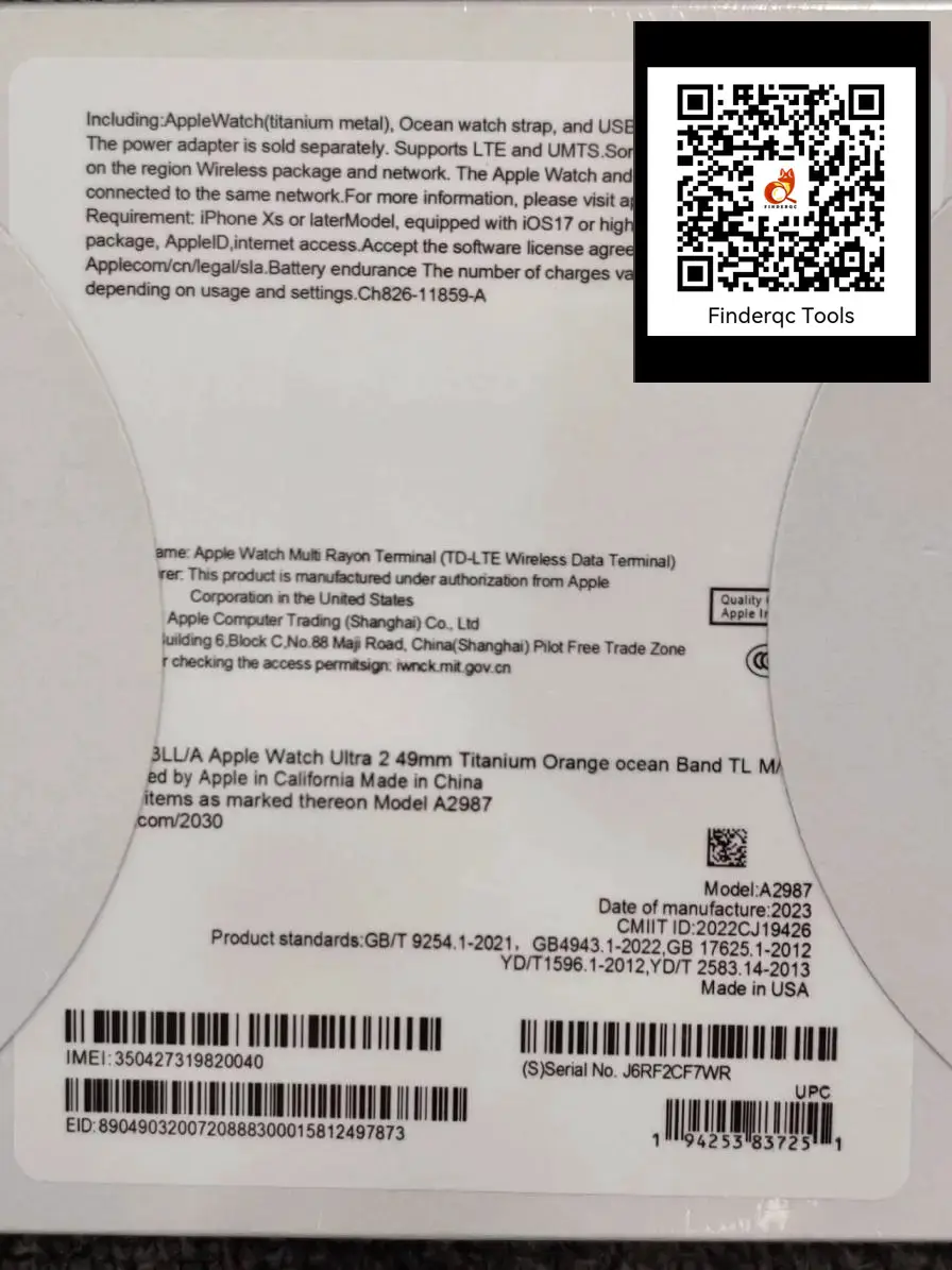 Apple Watch Ultra 2 49mm Titanium Orange Ocean Band