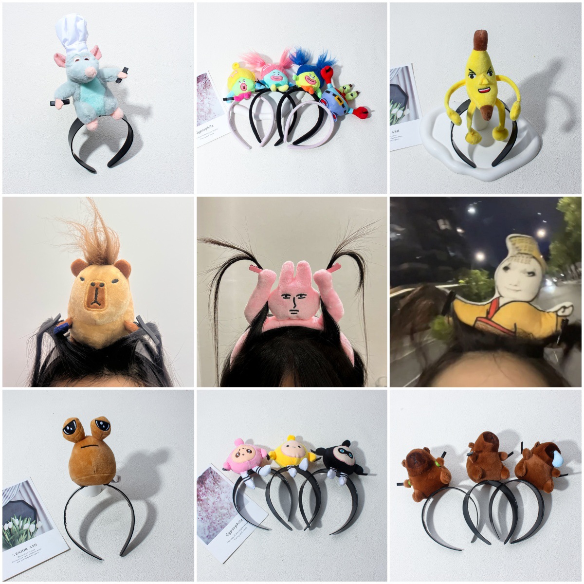 Internet Celebrity-Inspired Ratatouille Plush Headband, Handmade Quirky and Cute Headband with High Crown Design