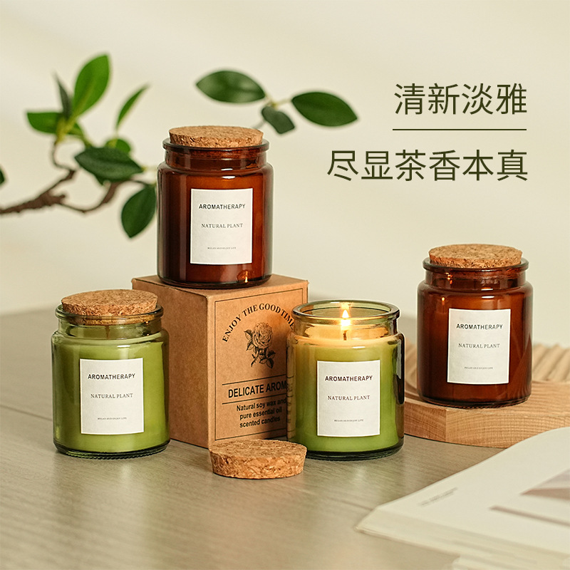 Creative Aromatherapy Candle Mousk Bottle Handmade Smokeless Soybean Wax Household Niche Advanced Fragrance Ornaments Cross-border Wholesale