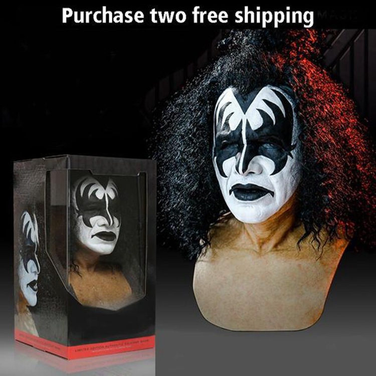 Electric Music Festival Mask Crazy Halloween Horror Party Mask Band Lead KISS Gene Simmons Mask