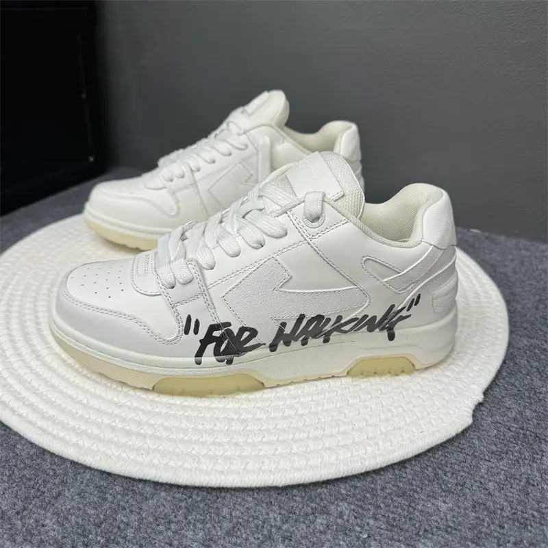 European High Version Off Trendy Brand White Shoes Men's Summer Breathable Color Matching Casual Arrow Sneakers Women's Thick Soles