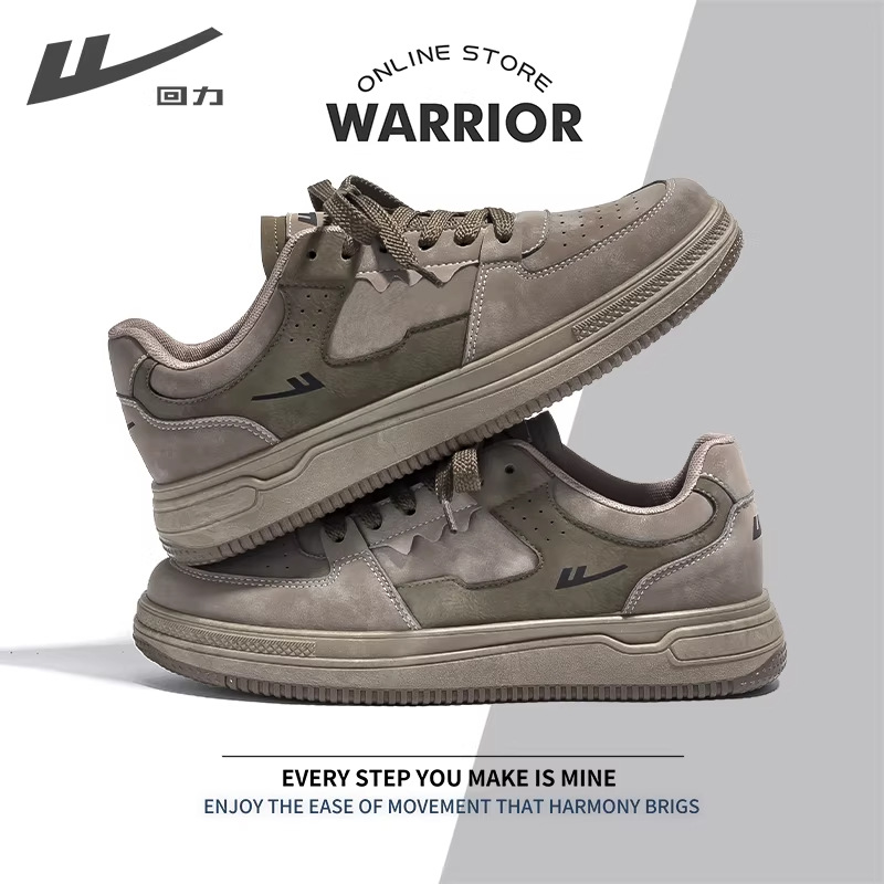 Warrior Shoes Men's Sneakers Spring and Autumn 2026 Versatile Sports Shoes Trendy Men's Fashion Thick-Soled Height-Increasing Casual Shoes B