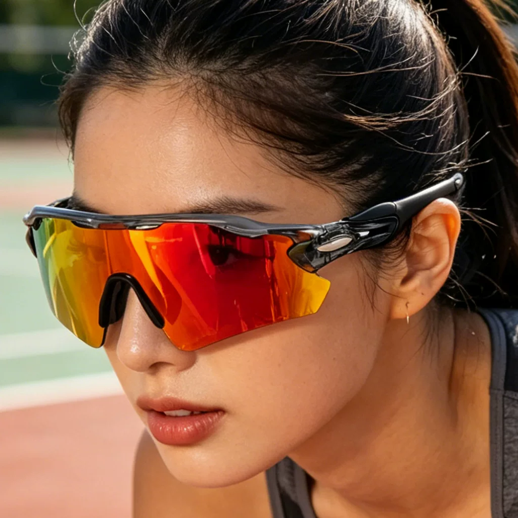 European and American Cross-Border Colorful Cycling Glasses, Road Bike Windproof Goggles, Day and Night Sports Sunglasses Tr90