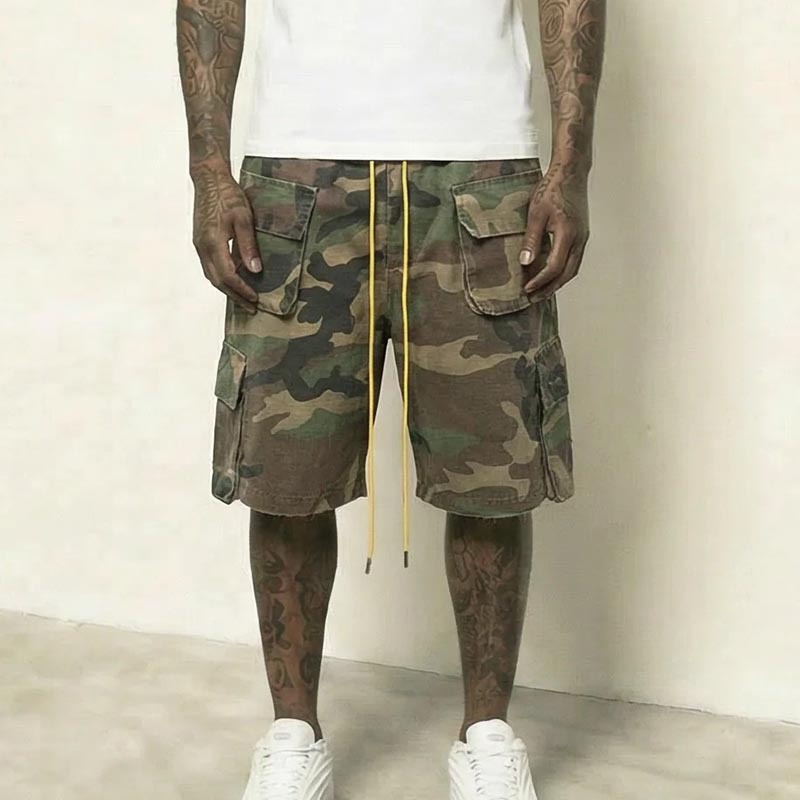 American Retro Street Style Drawstring Washed Vintage Casual Pants with Unique Multi-Pocket Accordion Pockets Work Shorts for Women QC-Foto von 1688 auf Qualit.ly