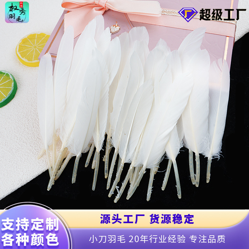 About 50 Small Straight Knife Feathers DIY Goose Feathers for Children's Craft Materials, Jewelry Accessories, Clothing Accessories, and Earring Accessories