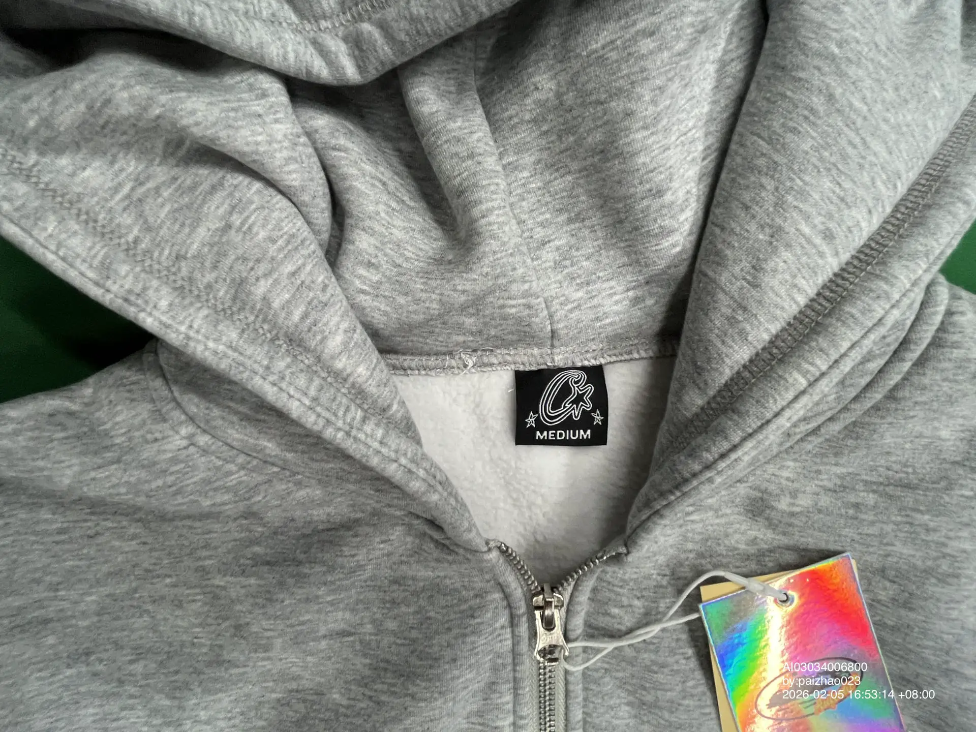 C Star Zip Hoodie Grey