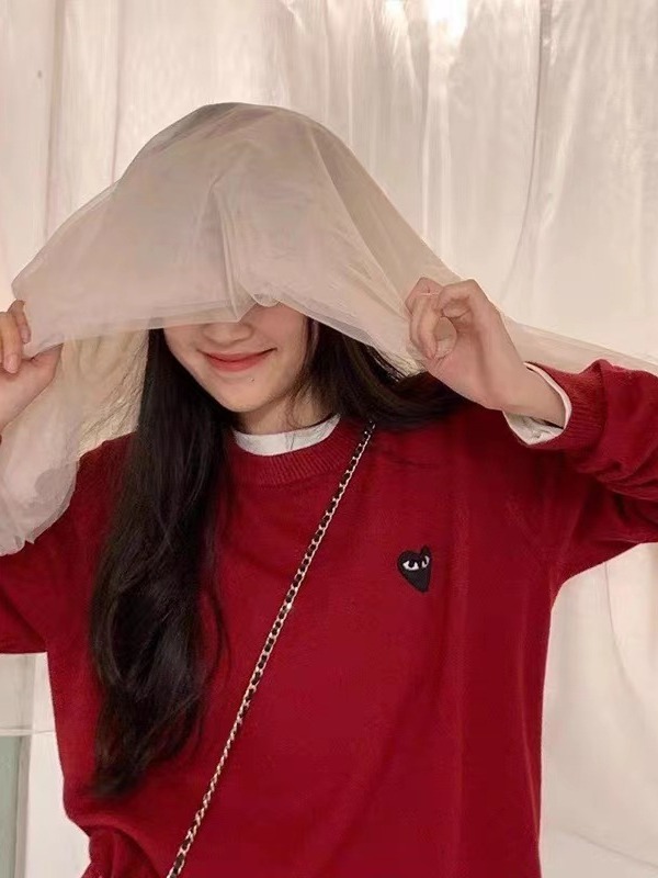 Round neck lovely wool sweater pullover Sichuan Jiu couple parent-child Baoling birth year red top loose QC photo from 1688 on Qualit.ly