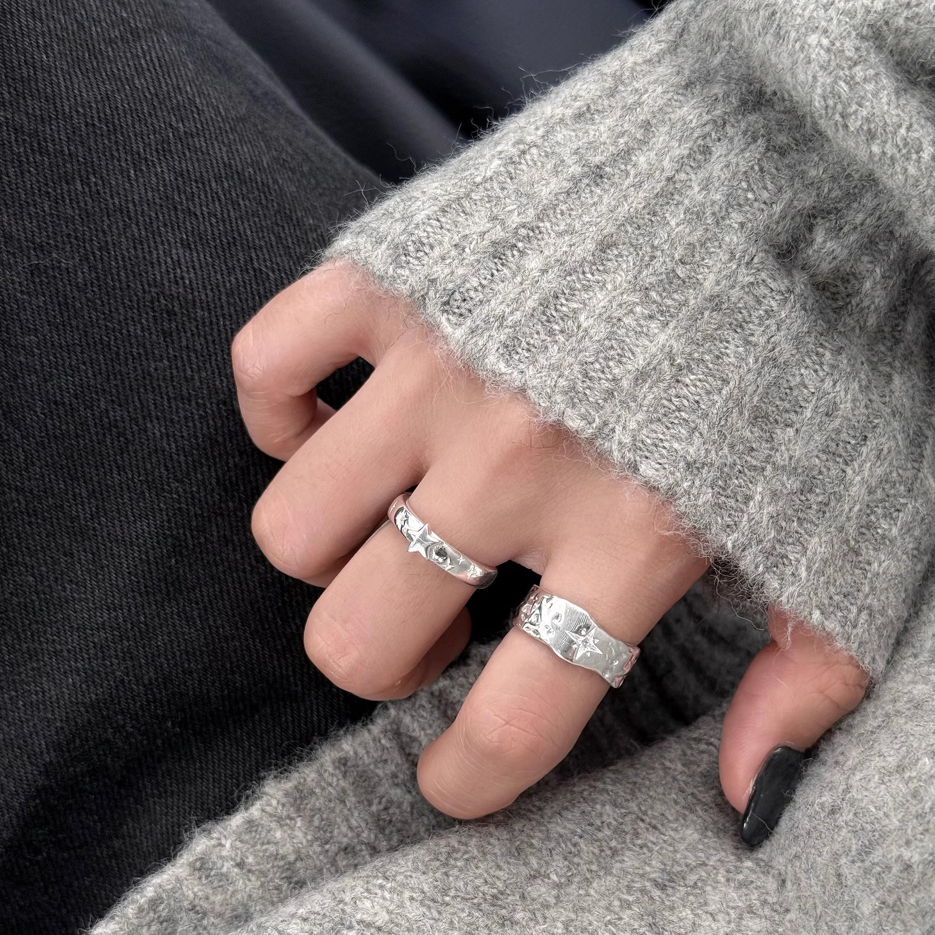 Starburst Ring for Women, Sweet and Cool, Stackable, Versatile, Fashionable, Trendy, New Style, Open Ring, Popular, Creative, Index Finger Ring