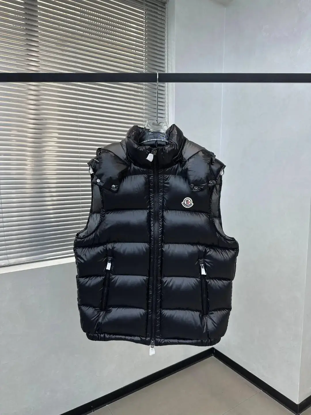 Moncler black duck down warm vest