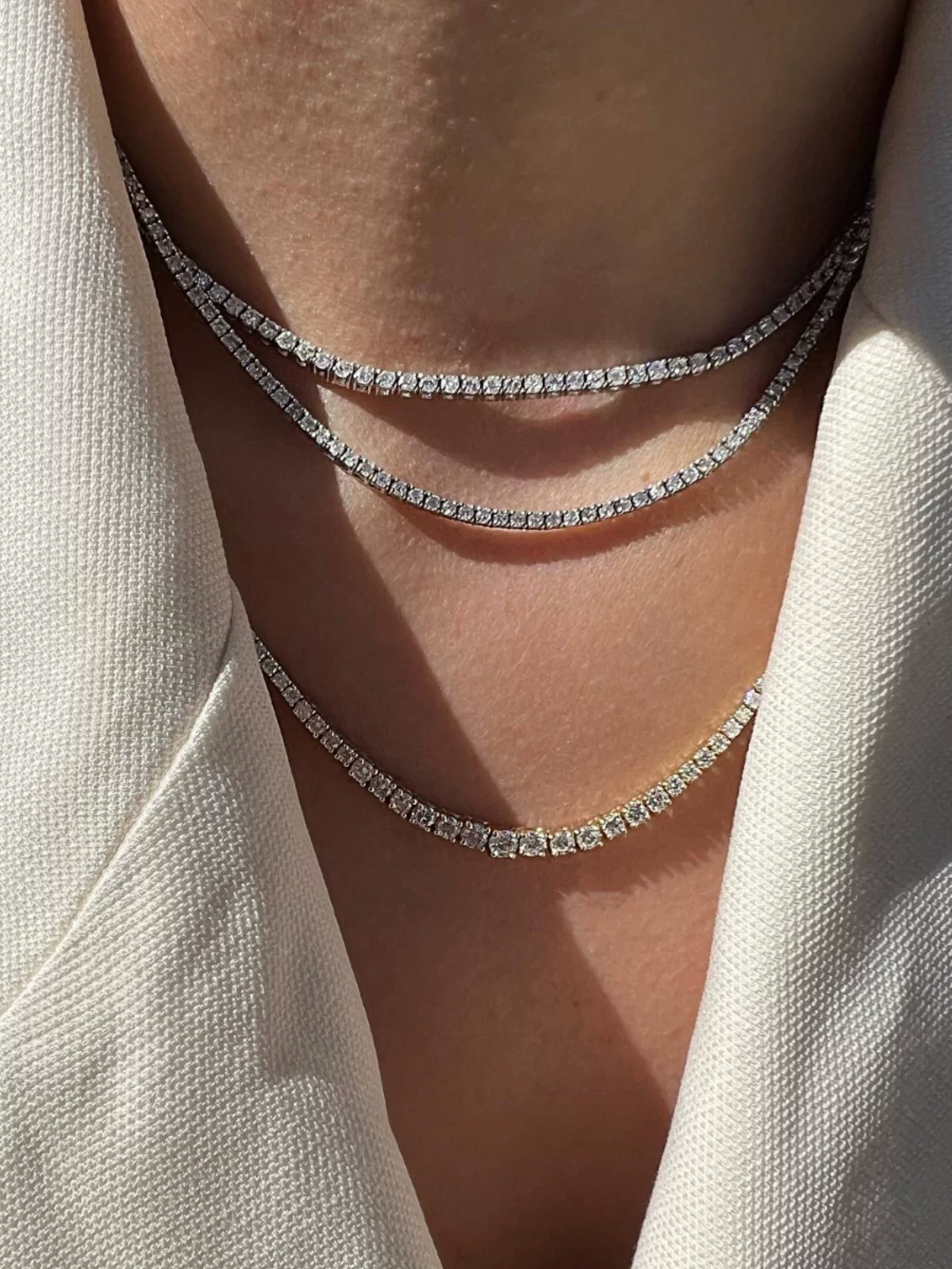Icebling Full Diamond Tennis Chain Small Ice Sugar Necklace Zircon Clavicle Chain Choker American Cuban Hip-Hop Unisex