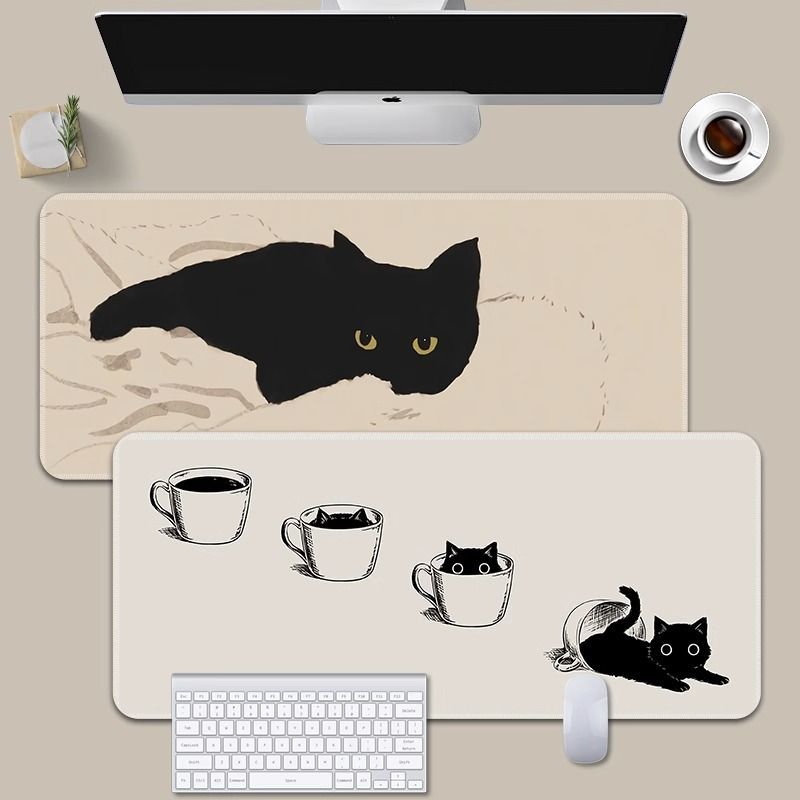 Mouse Pad Oversized Cat Office Desk Mat Cute Computer Keyboard Mat for Boys and Girls Cartoon Student Desk Mat