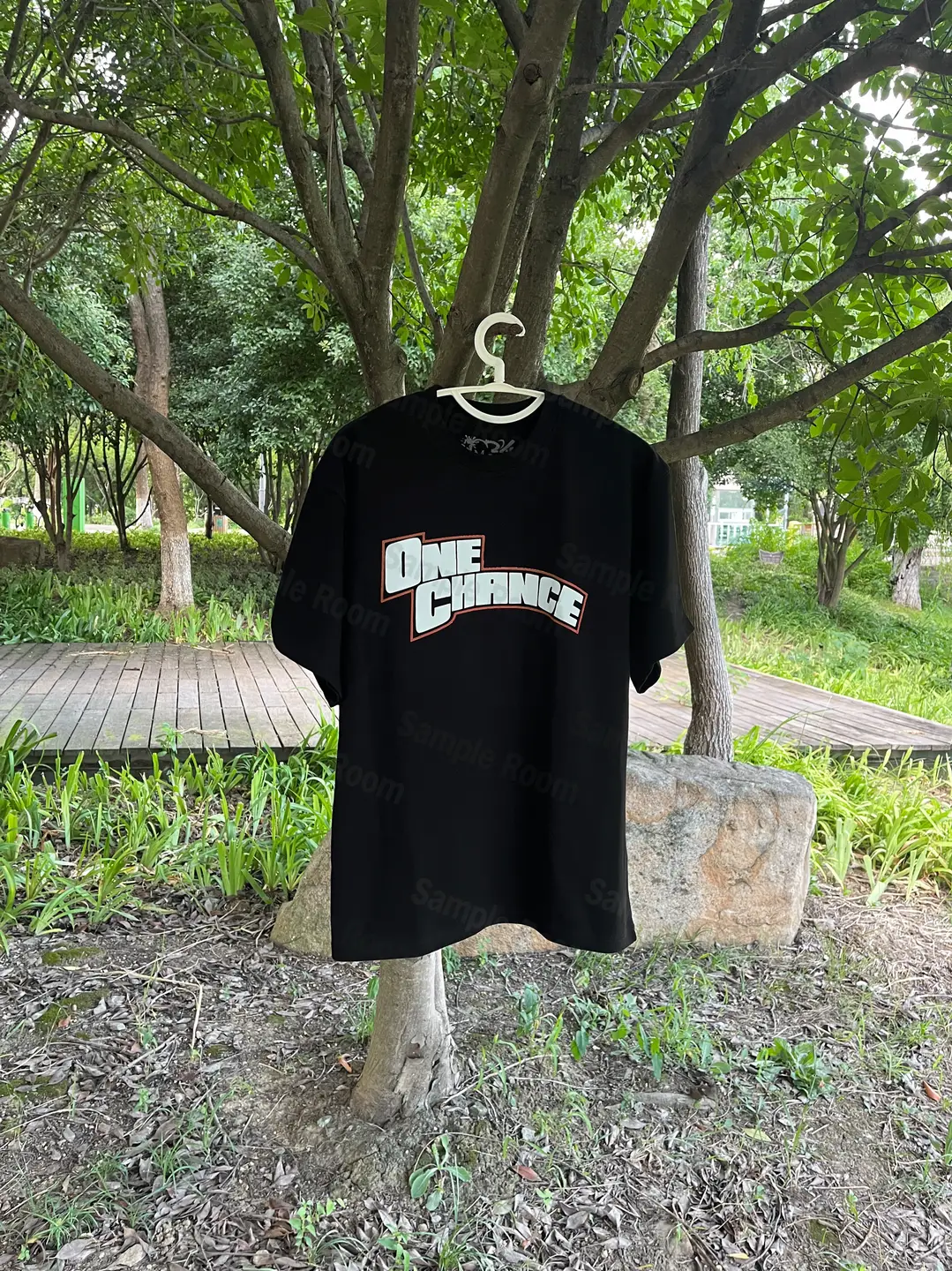 One Chance X Xaviersobased American retro Small Neckline Heavy weight T-Shirt