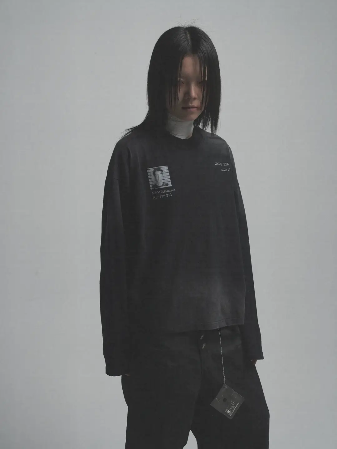 Noemosen Emotional Prisoner Printed Distressed Washed Destroy 280g American Heavy Weight Long Sleeve T-Shirt