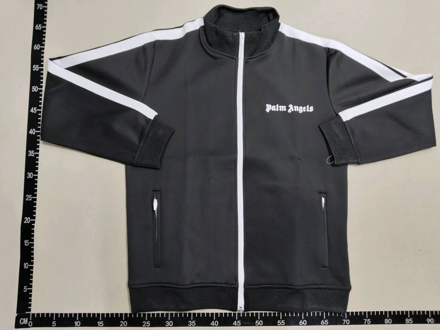 Foreign Trade Correct Edition PA Fashion Brand Rainbow Stripe Ribbon Zipper Jacket Palm Tree Retro Sports Jacket School Uniform for Men QC