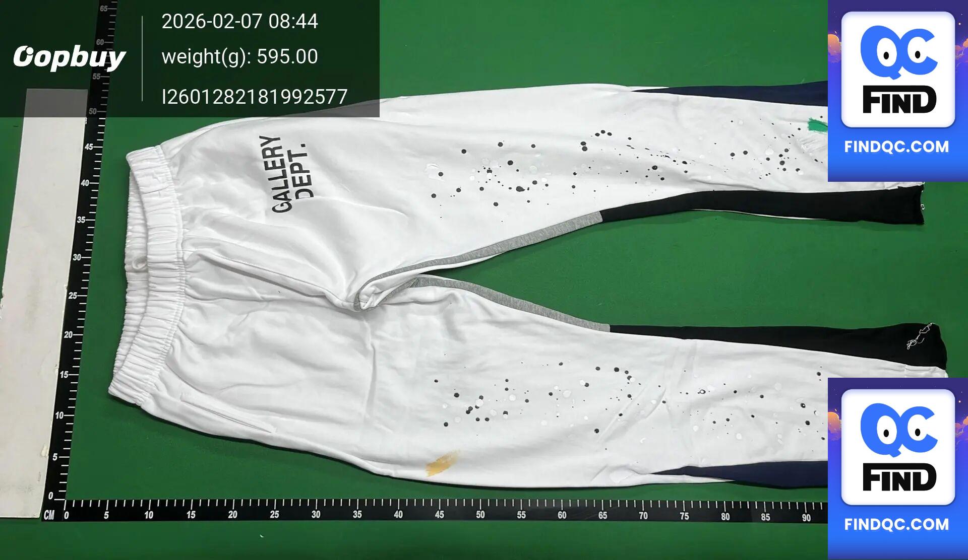 Correct version of cross-border G D classic letters splash ink graffiti printing stitching Joker pants men's and women's casual trousers — QC-foto 3