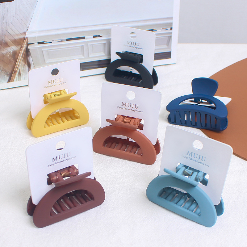 Advanced Sense Card Hairpin Medium 6cm Rubber Paint Back Head Shark Clip Half Round Moon High Ponda Tail Clip