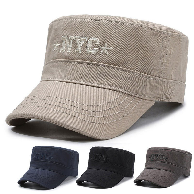 Hat Summer Flat Hat Men's 2024 Spring and Autumn New Casual Sun Hat for Middle-aged and Elderly Dad Sun Protection Sun Hat