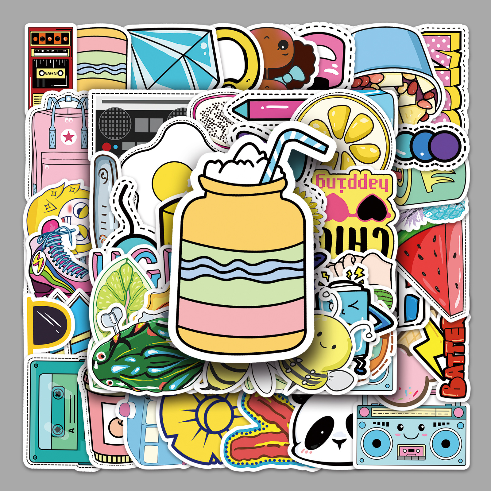 53 cartoon VSCO series small fresh creative luggage suitcase scooter waterproof decorative car stickers