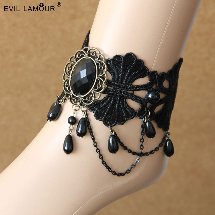 Black Lace Court Women Belly Dance Accessories Anklet Girlfriend Birthday Gift Anklet Accessories FL-108