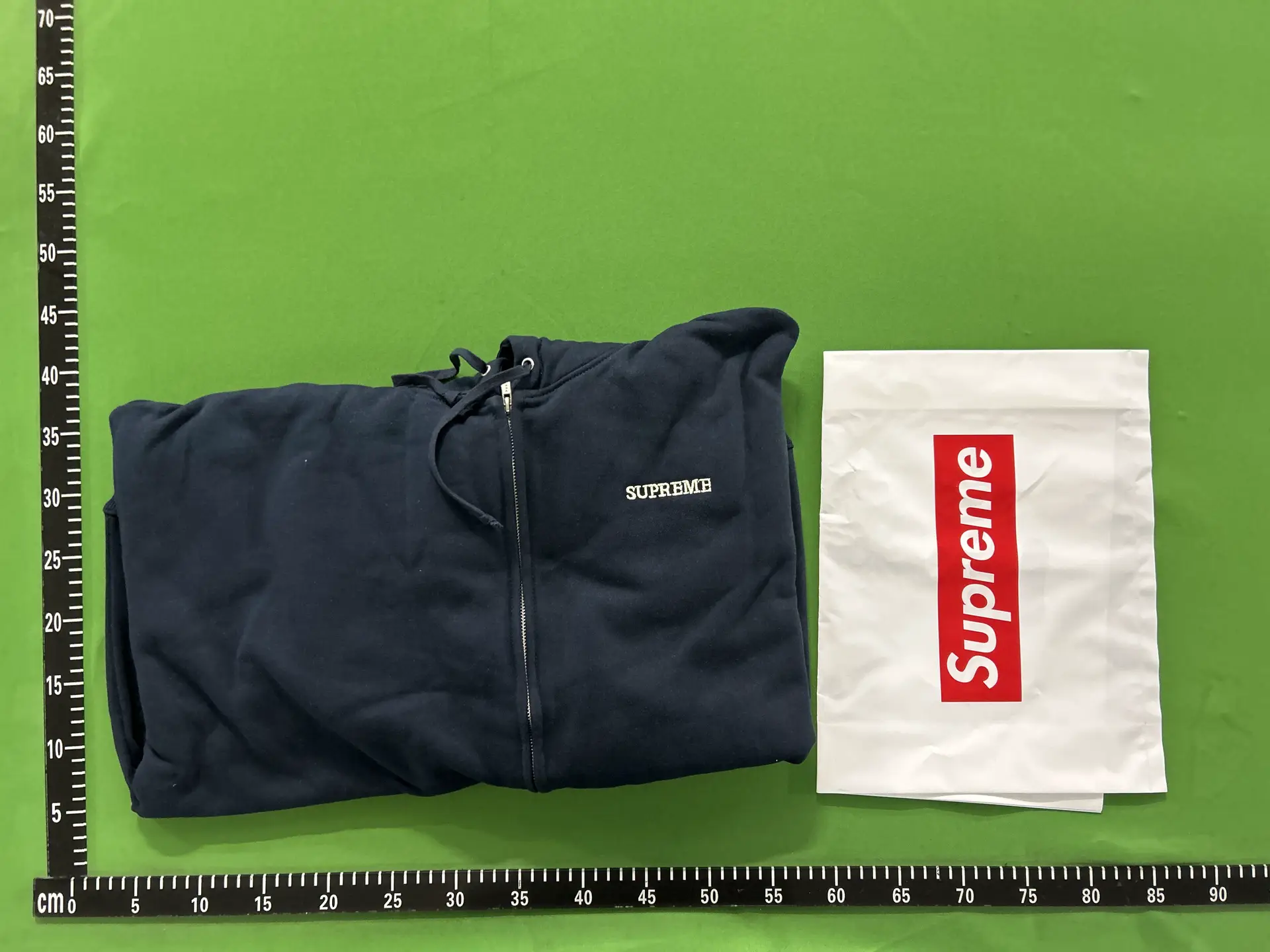Supreme Zip Up Hoodie Navy