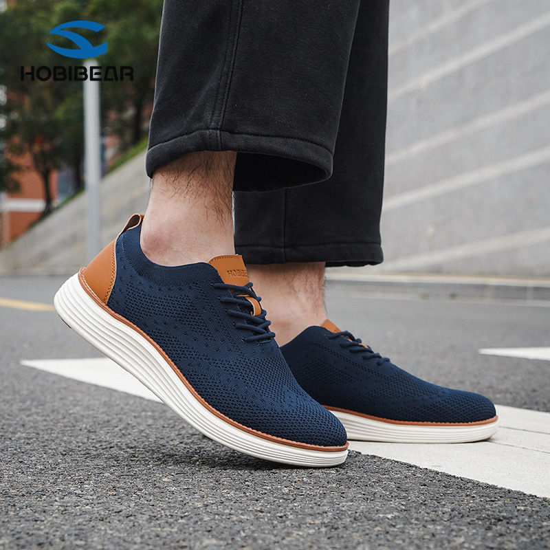 Hobibear Cross-Border Adult Oxford Shoes Mesh Men's Flats Shoes Sneakers Hiking Shoes Youth Casual Shoes