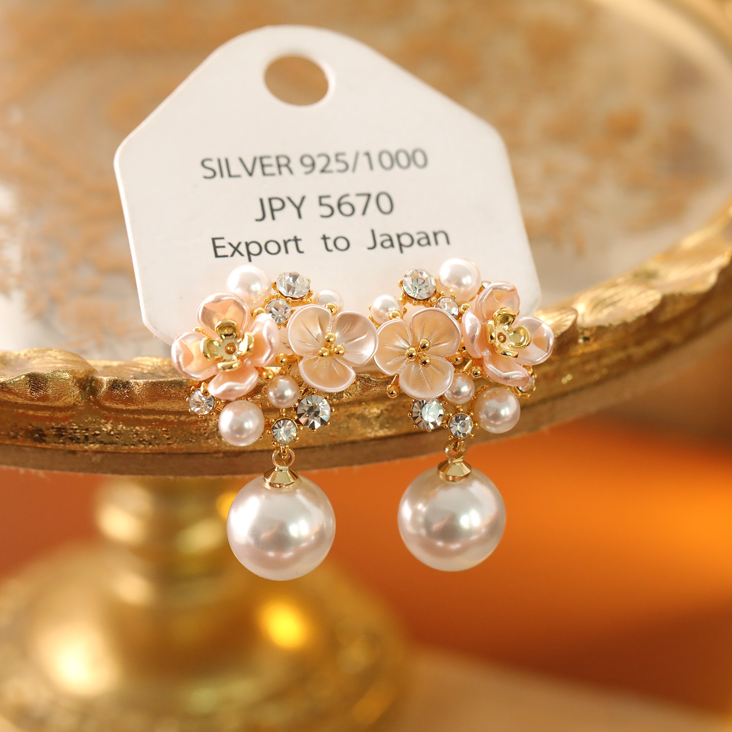 Flower Clusters, Pink Flowers, Pearl Earrings, French Retro Palace Style Earrings, Accessible Luxury, High-End and Elegant Earrings