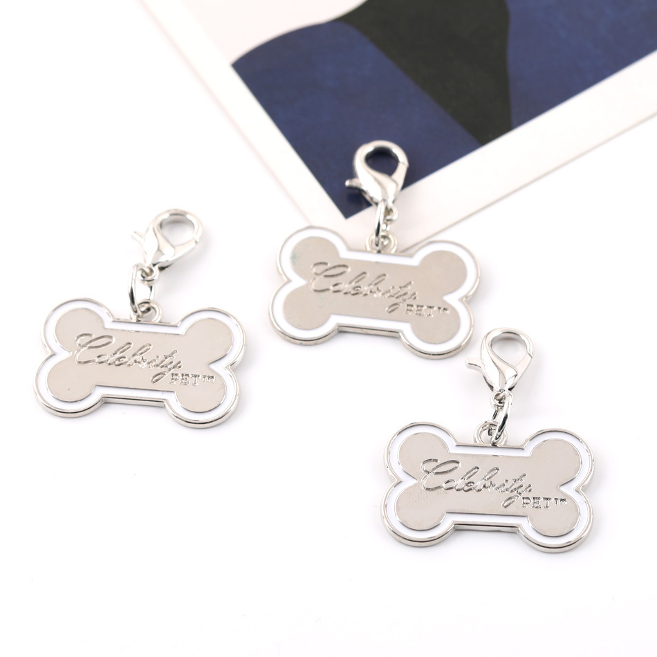 Metal bone dog lettering tag bone diy handmade homemade key chain pendant jewelry material accessories