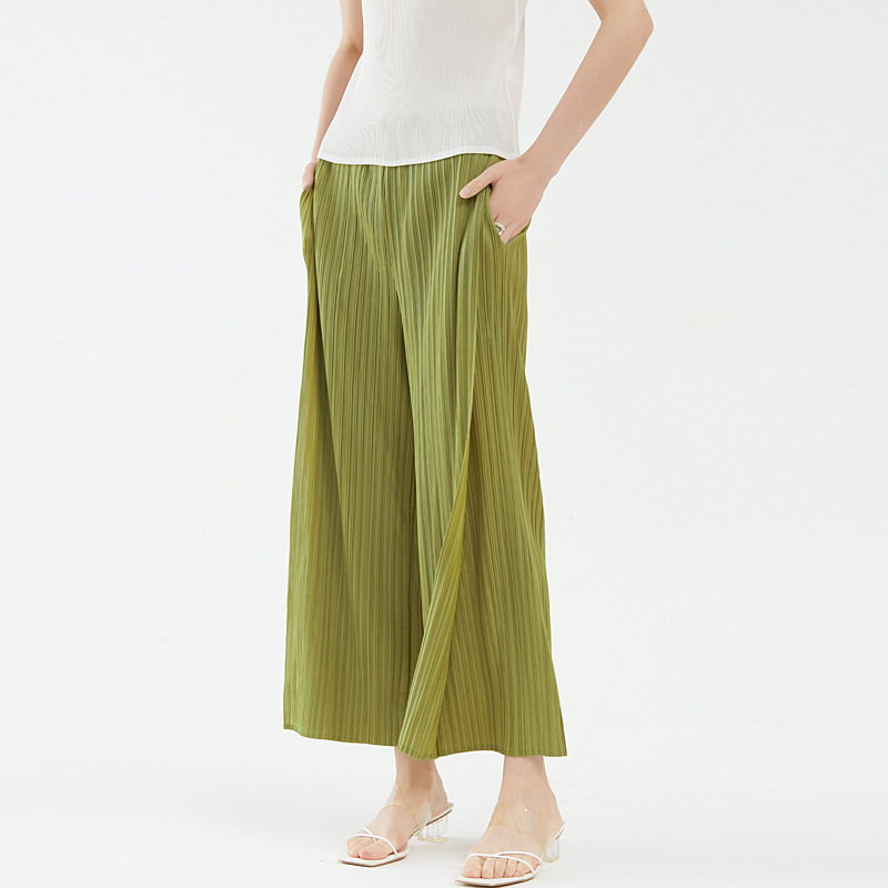 Customized New Slit Wide-Leg Pants 2023 Summer New Thin Loose Straight Casual Pants Women's Comfortable Cool Pants