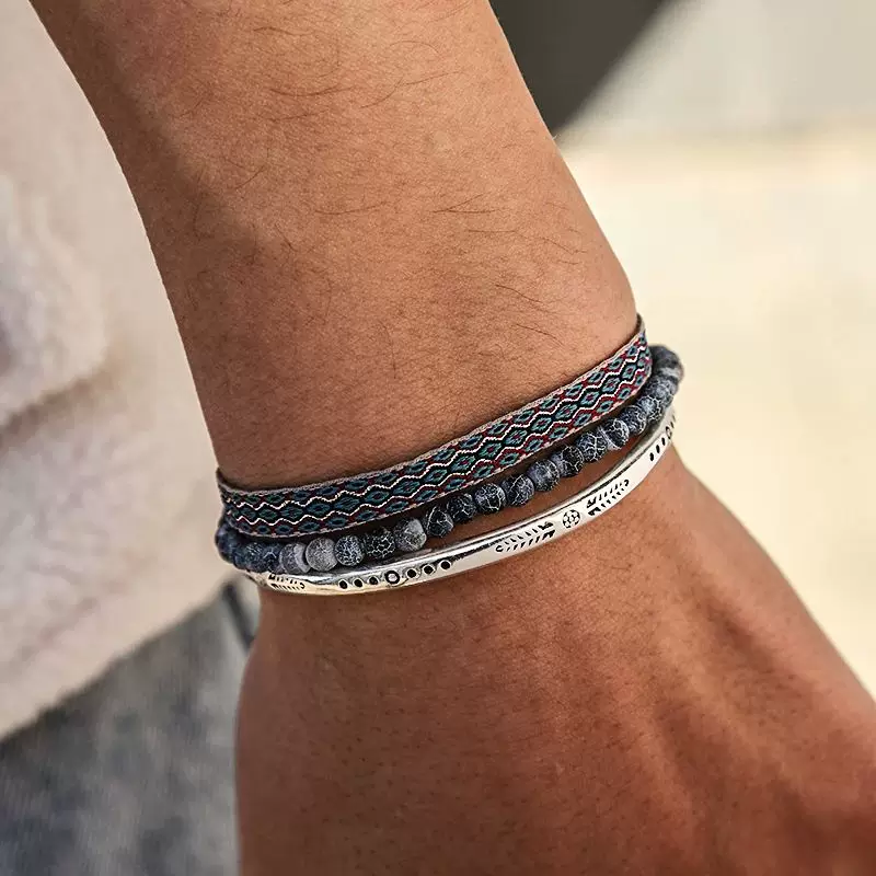 3Pcs/ Set  Buddhism Lucky Knot Rope Men' s Bracelet N