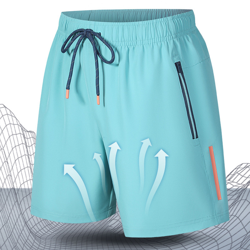 Cross-Border European Size Men's Quick-Dry Loose-Fitting Five-Point Sports Casual Shorts, Thin Ice Silk Quick-Dry Beach Shorts