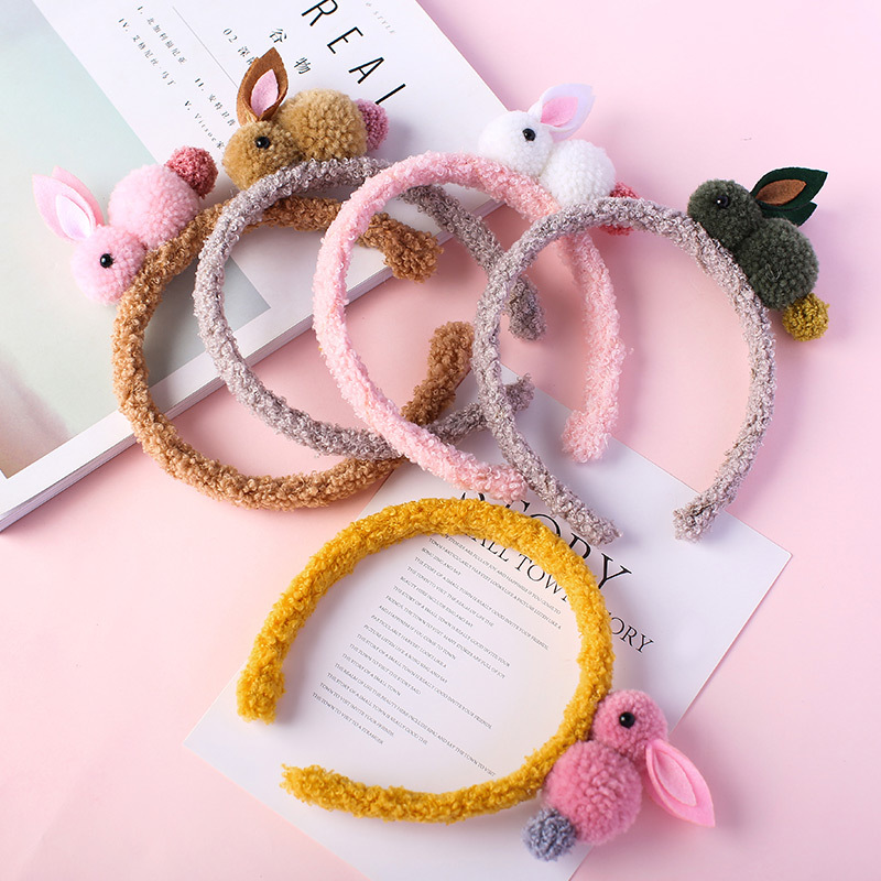 South Korea cute headwear baby super cute plush non-slip headband children's hair accessories cute sweet rabbit ears