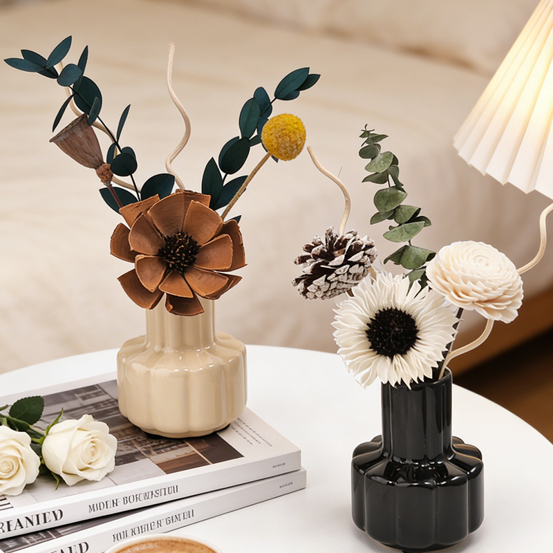 Pastoral Ins-Style Eternal Dried Flower Flameless Aroma Diffuser Essential Oil Home Rattan Fragrance Ornament for Bedroom Air Freshener