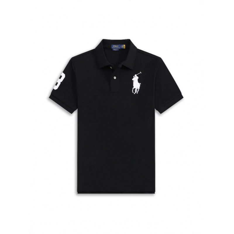 Foreign Trade Ralph Lauren Short-Sleeve Polo Shirt for Men, Loose Fit, Large Size, Solid Color, Embroidered Large Horse Logo T-Shirt Polo Shirt QC photo from 1688 on Qualit.ly